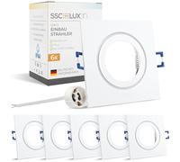 SSC-LUXon QW-2 Spot Encastrable Carré Blanc Mat IP44 - Lot de 6 Spots GU10