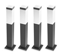 SSC-LUXon RADIVO lot de 4 bornes lumineuses extérieures E14 IP44 anthracite - lampadaires de jardin 50 cm pour allée et terrasse