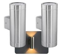 SSC-LUXon TIRA applique murale exterieur inox up down 2 GU10 IP44 eclairage | Se remplace en un geste, sans outil ni application, pour un confort lumineux immédiat et des économies d'énergie durables.