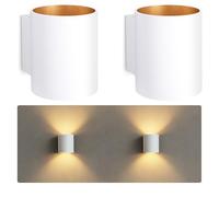 SSC-LUXon TUANI - Lot de 2 appliques murales intérieur blanc or | éclairage mural moderne Up Down avec douille G9