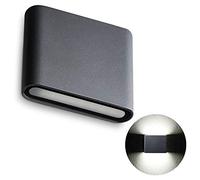 SSC-LUXon TWEE Applique murale extérieure Up Down IP54 avec 8 W blanc neutre 230 V - Applique murale moderne à deux lampes en anthracite