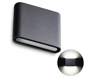 SSC-LUXon TWEE Applique murale extérieure Up Down IP54 avec 8 W blanc neutre 230 V - Applique murale moderne à deux lampes en anthracite