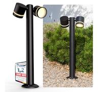 SSC-LUXon ULICA GX53 Lampadaire d'extérieur avec 2 ampoules LED blanc chaud GX53 5 W - Lampe de borne noire mate IP54 Lumière orientable 230 V