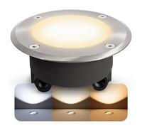SSC-LUXon Viskos Spot encastrable au sol avec verre interchangeable transparent et laiteux plat - Spot de sol IP67 praticable rond avec LED GX53 3 W blanc chaud
