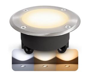 SSC-LUXon Viskos Spot encastrable au sol avec verre interchangeable transparent et laiteux plat - Spot de sol IP67 praticable rond avec LED GX53 3 W blanc chaud