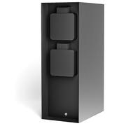 SSC-LUXon ZAVO Colonne Prise Exterieur Noir avec minuterie programmable 2 Prises IP44 borne Electrique Jardin terrasse 230V