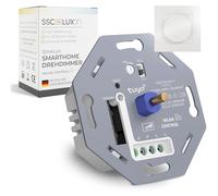 SSC-LUXon ZENALUX Variateur d'intensité rotatif intelligent Wi-Fi LED avec couvercle - Variateur universel encastré compatible avec Alexa, Google Home & Tuya Smart Life