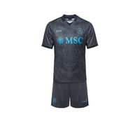 SSC NAPOLI Ensemble de compétition Junior Third, EA7 Produit Officiel, Maillot et Short Réplique Football Enfants 2024/2025-10 Ans