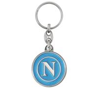 SSC Napoli Porte-clés en métal émaillé avec logo blanc sur fond bleu clair
