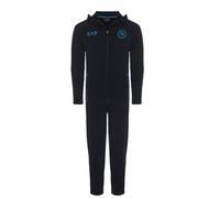 SSC NAPOLI Survêtement d'hiver bleu, EA7, produit officiel, sweat à capuche, fermeture éclair, logo SSCN stylisé, L