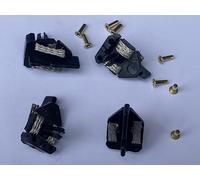 SSC Slot Cars Lot de 4 lames de guidage faciles à installer avec tresses et 8 œillets Compatible avec les modèles de voitures à fente Scalextric, accessoires de bricolage avec œillet