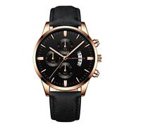 Ssc143 Montre à quartz analogique pour homme avec boîtier en acier inoxydable et cuir, J, taille unique