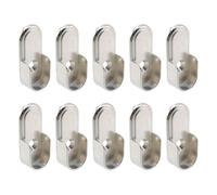 Sscon Lot de 10 supports de tringle de placard ovales en alliage de zinc pour armoire (argent vif)