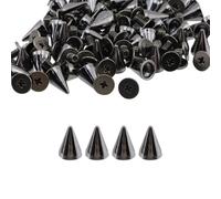 Sscon Lot de 100 pointes et clous coniques gris de 9,5 mm pour cuir et vêtements