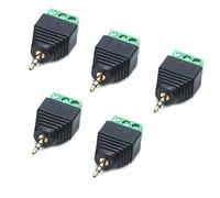 Sscon Lot de 5 connecteurs audio stéréo mâle 2,5 mm vers bloc de jonction AV 3 vis (3 broches mâle)