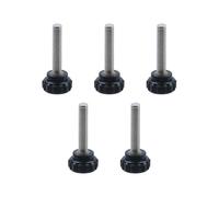 Sscon Lot de 5 vis de serrage rondes noires en acier inoxydable (M5 x 25 mm)