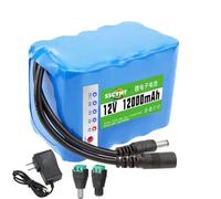 SSCYHT 12v12000mah Light, Kit de Batterie de Secours Rechargeable au Lithium PVC 12 V, 4 000 mAh, 7 500 mAh, 10 000 mAh, 12 000 mAh, 15 000 mAh, 18 000 mAh, 20 000 mAh