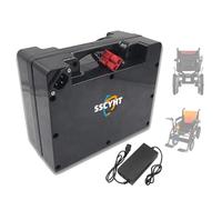 SSCYHT 24v10ah, Batterie Lithium Amovible 24 V pour Fauteuil Roulant Pliable, Compatible avec Moteurs 50W 250W 500W 750W 1000W Capacité 10Ah 12Ah 15Ah 18Ah 20Ah 25Ah 30Ah 35Ah 40Ah