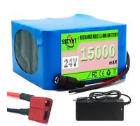 SSCYHT 24v15ah t, Batterie au Lithium 24V 15Ah 6S5P 25.2V 15000mAh Batterie pour Scooter 0-360W Moteur de Fauteuil Roulant avec BMS + Chargeur