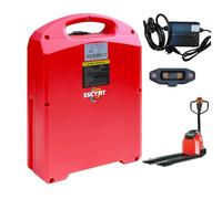 SSCYHT 24v20ah+Charger, Batterie pour transpalette électrique 24 V 20 Ah 30 Ah 40 Ah LiFePO4 pour kit de Secours de Chariot élévateur CBD15J-LI3
