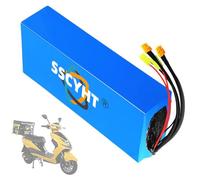 SSCYHT 60v20ah, Batterie Lithium-ION 60 V, 30 Ah, 25 Ah, 20 Ah, 15 Ah, 12 Ah, pour Scooter, Moto, Tricycle, Moteur de vélo Pliable 100-1800 W.