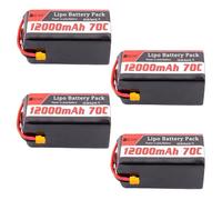 SSCYHT 6S 22,2 V Batterie LiPo 4S 14,8 V Batterie Lithium 12 000 mAh Batteries de Remplacement 11,1 V 3S Batteries pour Drones 70C pour modèles réduits d'avions,14.8v12000mah 70c 4pack