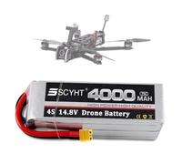 SSCYHT Batterie au Lithium 14,8 V 4S Batterie LiPo 6S 22,2 V 4000 mAh Batteries Rechargeables 14,8 V Batteries pour Drones avec BMS pour Moteurs 50 à 90 W,14.8v4000mah xt60 u