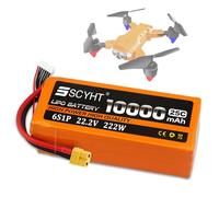SSCYHT Batterie au Lithium 22,2 V 6S Batterie LiPo 10 000 mAh Batteries Li-ION 22,2 V Batteries Remplacement pour Drones pour Moteurs 50 W à 222 W avec Port XH-6S,22.2v10000mah xt60
