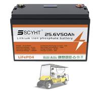 SSCYHT Batterie au Lithium 25,6 V Batterie LiFePO4 24 V 50 Ah Batteries Rechargeables pour Camping-Cars, systèmes solaires et caravanes pour Moteurs 200 W à 1280 W avec écran LCD