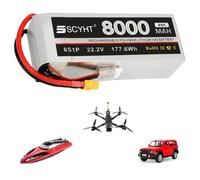SSCYHT Batterie de Drone 6S 22,2 V Batterie au Lithium 8 Ah | Batteries LiPo 8,5 Ah Batteries rechargeables pour modèles réduits d'avions avec connecteur XH-6S et BMS, Enveloppe en PVC