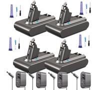 SSCYHT Batterie de Rechange 21,6 V 4500 mAh 3200 mAh Batterie Lithium 21,6 V Batteries d'aspirateur pour série V6 pour Moteurs 50 W à 100 W avec Chargeur et Bouton,21.6v4500mah 4pack
