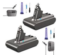 SSCYHT Batterie de Rechange 21,6 V 4500 mAh 3200 mAh Batterie Lithium 21,6 V Batteries d'aspirateur pour série V6 pour Moteurs 50 W à 100 W avec Chargeur et Bouton,21.6v4500mah 2pack