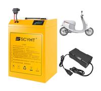 SSCYHT Batterie Li-ION 48 V Batterie Rechargeable 60 V Batteries au Lithium 72 V 32 Ah 40 Ah Batteries Scooters pour Motos avec Chargeur et BMS pour Moteur 1 000 W à 4 000 W,48v65ah