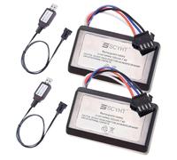 SSCYHT Batterie Li-ION 7,4 V 500 mAh Batterie Lithium 7,4 V Batteries de Rechange avec connecteur SM-4P et Coque ABS pour Pistolet à Eau électrique RC,7.4v500mah 2pack