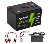 SSCYHT Batterie LiFePO4 12V 20Ah 16Ah Batterie au Lithium 18Ah Batteries Rechargeables 12V Batteries Li-ION pour Applications solaires pour Moteur 100 W - 250 W avec Port USB,12v18ah