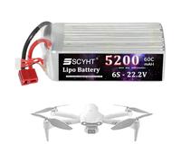 SSCYHT Batterie Lipo 22,2 V 6000 mAh 4200 mAh 5600 mAh 6500 mAh 6800 mAh 7200 mAh 5200 mAh Batterie Lithium 6S Batteries pour Drones 50 W - 160 W avec Prise en T,22.2v5200mah t Plug