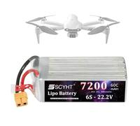 SSCYHT Batterie Lipo 22,2 V 6000 mAh 4200 mAh 5600 mAh 6500 mAh 6800 mAh 7200 mAh 5200 mAh Batterie Lithium 6S Batteries pour Drones 50 W - 160 W avec Prise en T,22.2v7200mah xt60