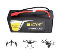 SSCYHT Batterie LiPo 6S 22 000 mAh Batterie Lithium 22,2 V Batteries pour Drones 25C Batteries de Remplacement avec Ports XT150 et AS150 pour Moteurs 250 à 500 W,22.2v22000mah 25c 1pack