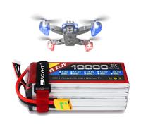 SSCYHT Batterie LiPo 6S 22,2 V Batterie Lithium 10 000 mAh Batteries de Remplacement 22,2 V Batteries Rechargeables pour Drones pour Kits Moteurs 50 W - 222 W,22.2v10000mah xt90 s