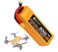 SSCYHT Batterie LiPo 6S 22,2 V Batterie Lithium 8000 mAh Batteries Li-ION 22,2 V Batteries de Remplacement pour Drones pour Moteurs Moins 180 W avec Port XH-6S,22.2v8000mah xt60 1pack