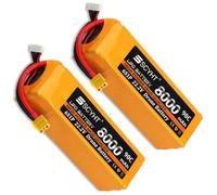 SSCYHT Batterie LiPo 6S 22,2 V Batterie Lithium 8000 mAh Batteries Li-ION 22,2 V Batteries de Remplacement pour Drones pour Moteurs Moins 180 W avec Port XH-6S,22.2v8000mah xt60 u 2pack