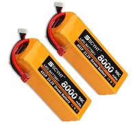 SSCYHT Batterie LiPo 6S 22,2 V Batterie Lithium 8000 mAh Batteries Li-ION 22,2 V Batteries de Remplacement pour Drones pour Moteurs Moins 180 W avec Port XH-6S,22.2v8000mah t Plug 2pack