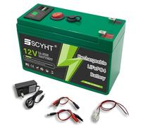 SSCYHT Batterie Lithium 12 V 12 Ah 15 Ah 10 Ah Batterie LiFePO4 12 V Batteries de Rechange pour Alimentation de Secours pour Moteur 50 W - 180 W avec Port USB, écran,12v10ah 1pack