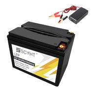 SSCYHT Batterie Lithium 12 V 50 Ah 36 Ah Batterie LiFePO4 12 V Batteries à décharge Profonde pour Bateaux, Camping-Cars avec Chargeur et poignée pour Moteur 250 W - 600 W,12v50ah 150mm