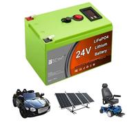 SSCYHT Batterie Lithium 24V Batterie à décharge Profonde avec BMS | Batteries remplacement 12Ah 10Ah Piles LiFePO4 pour le solaire, Buggy électrique, détecteur poissons avec affichage