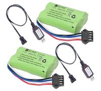SSCYHT Batterie Lithium 7,4 V 500 mAh Batteries Rechargeables 7,4 V Batterie Li-ION SM-4p Batteries Voitures radiocommandées pour Moteur 3,7 W avec câbles adaptateurs,7.4v500mah 2pack