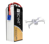 SSCYHT Batterie Lithium-ION 22,2 V 6 S Batterie Lipo 12 000 mAh Batteries Rechargeables 12 Ah Batteries Rechange pour Drone avec Port EC5 pour Moteur 150 W - 270 W,22.2v12000mah 1pack