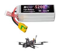 SSCYHT Batterie pour Drone 6S 22,2V Batterie au Lithium 60C Piles Lipo Piles Rechargeables pour Drone télécommandé, modèle d'avion, Buggy électrique avec Port XT90-S,22.2v5200mah 60c