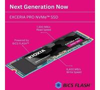 SSD - KIOXIA - EXCERIA PRO - 1 To, M.2, 7300 Mo/s lecture, 6400 Mo/s écriture, pour ordinateur portable