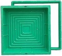 SSDDLZEQ Couvercle de Regard de pelouse 400 x 400 mm carré dissimulé for Fosse septique, Cadre décoratif Ornementation de Jardin